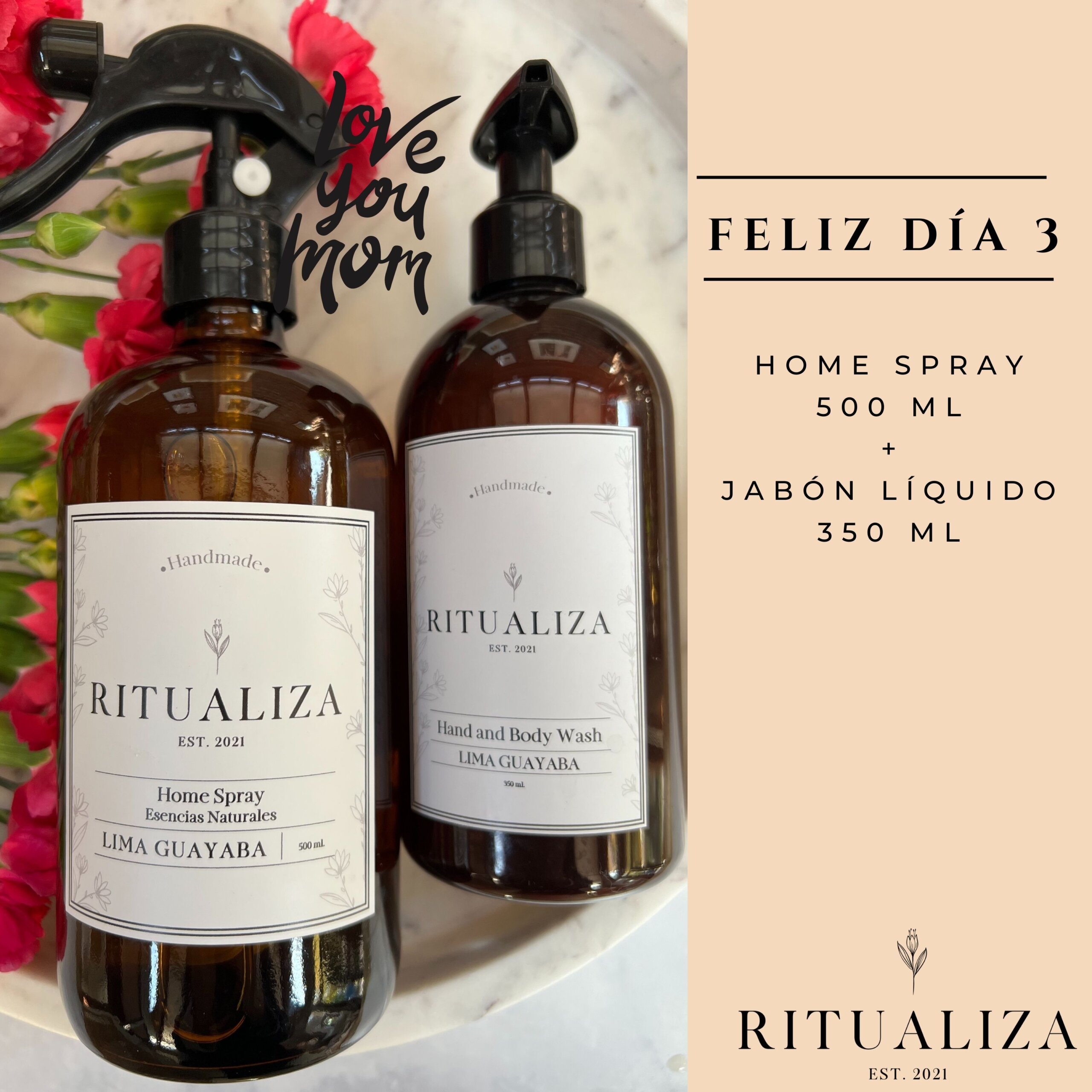 pack día de la madre 3 Home spray 500 ml. + jabón líquido 350 ml